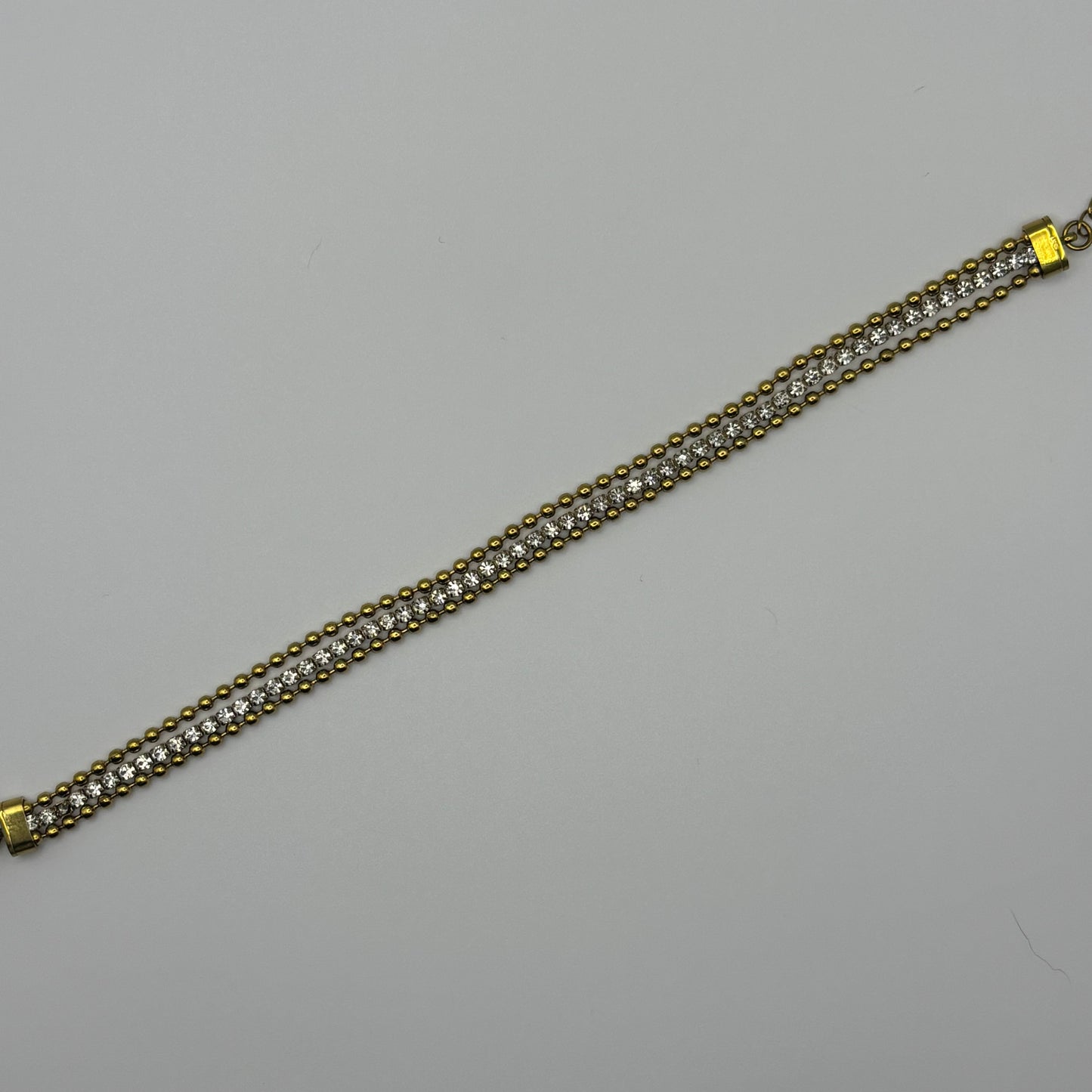 Gold and Crystal Trio Bracelet