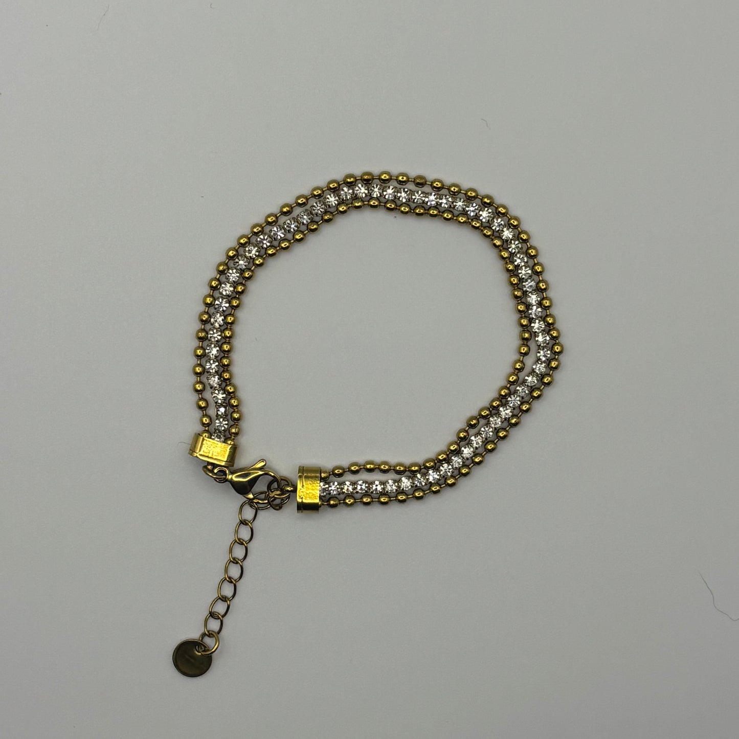 Gold and Crystal Trio Bracelet