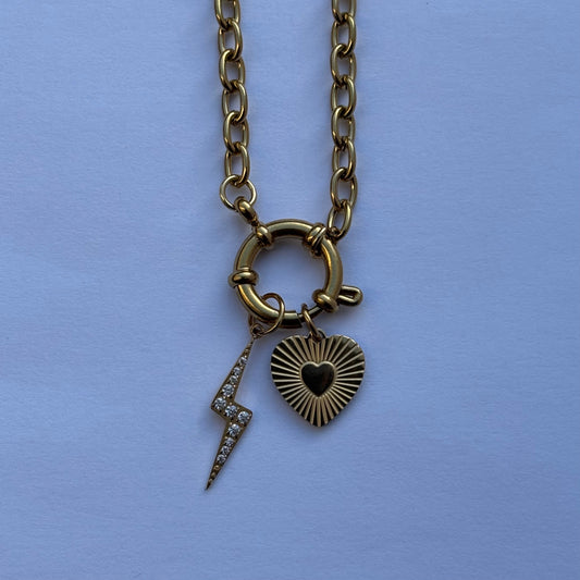 Gold Chain Charm Necklace