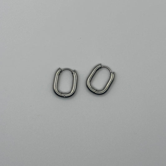 Silver Rectangle Huggies