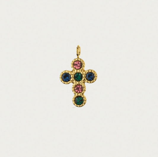 Cross Gemstone Charm