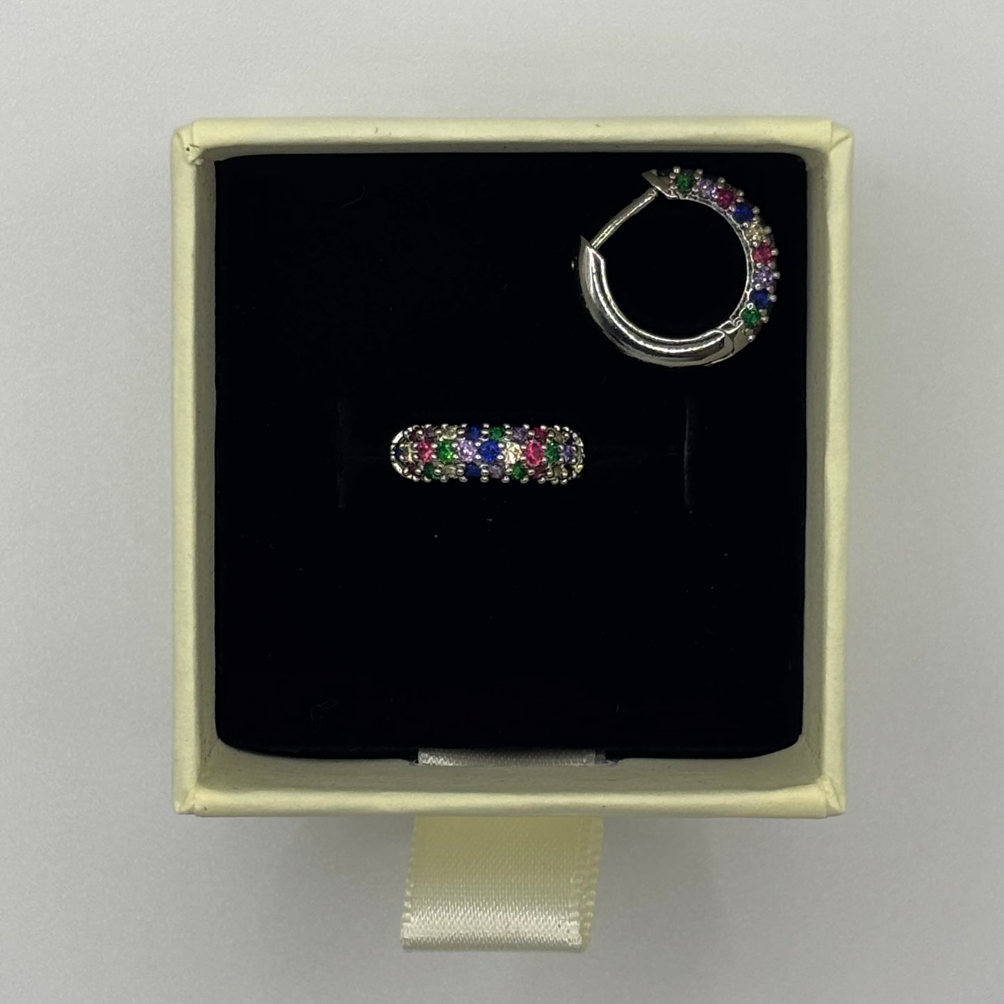 Rainbow Silver Huggies