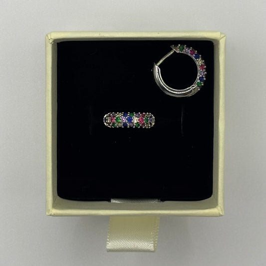 Rainbow Silver Huggies