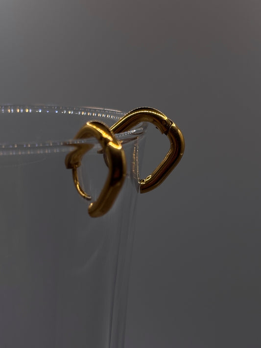 Gold Rectangle Huggies