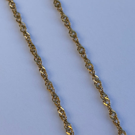 Twisted Gold Chain Charm Necklace
