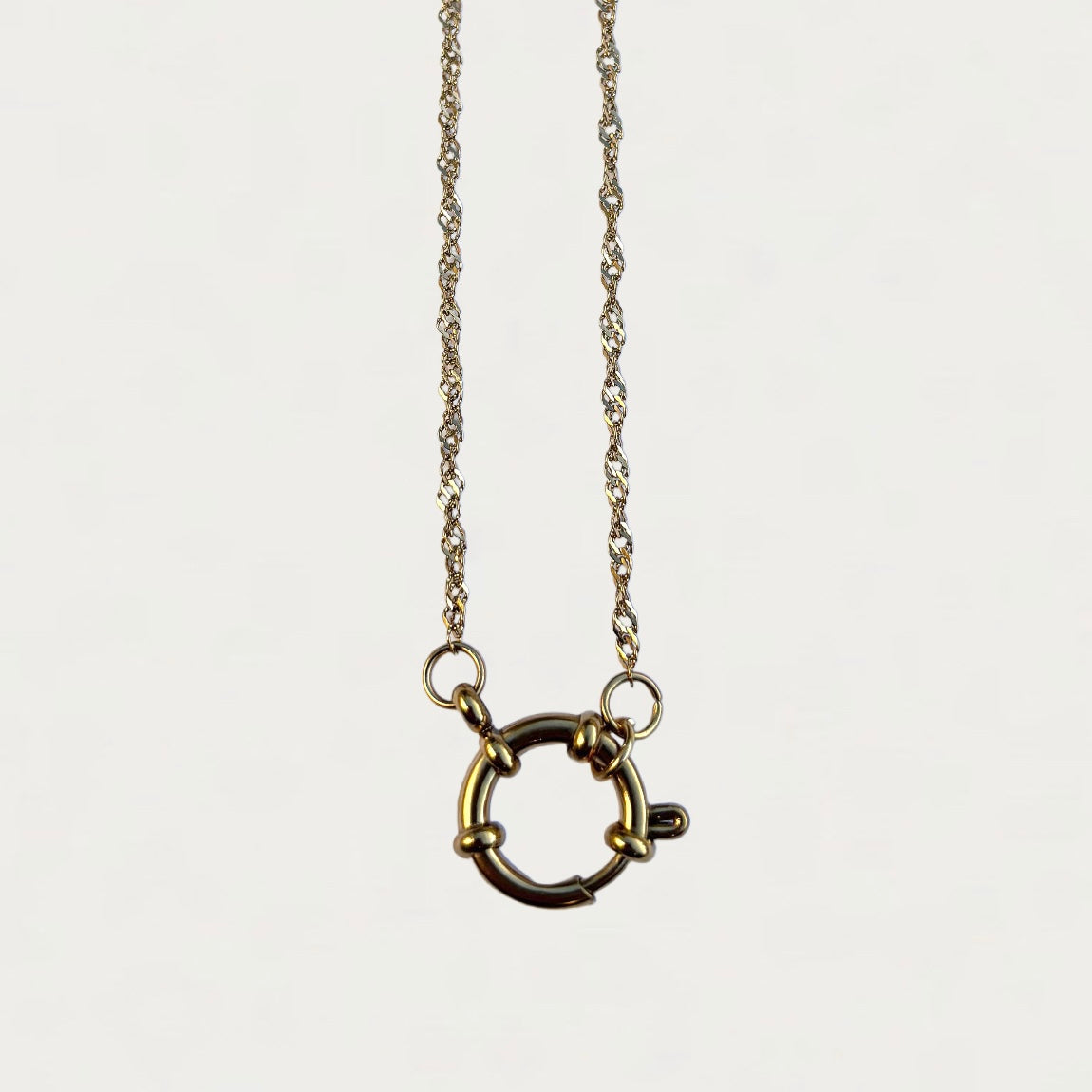 Twisted Gold Chain Charm Necklace