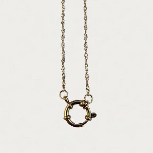 Twisted Gold Chain Charm Necklace