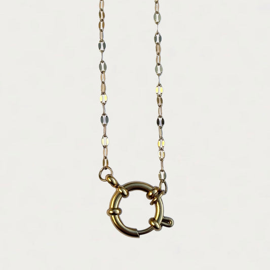 Oval Link Gold Charm Necklace